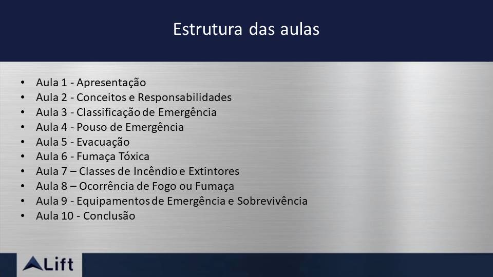 Emergências Gerais:  Situações e Equipamentos de Emergência